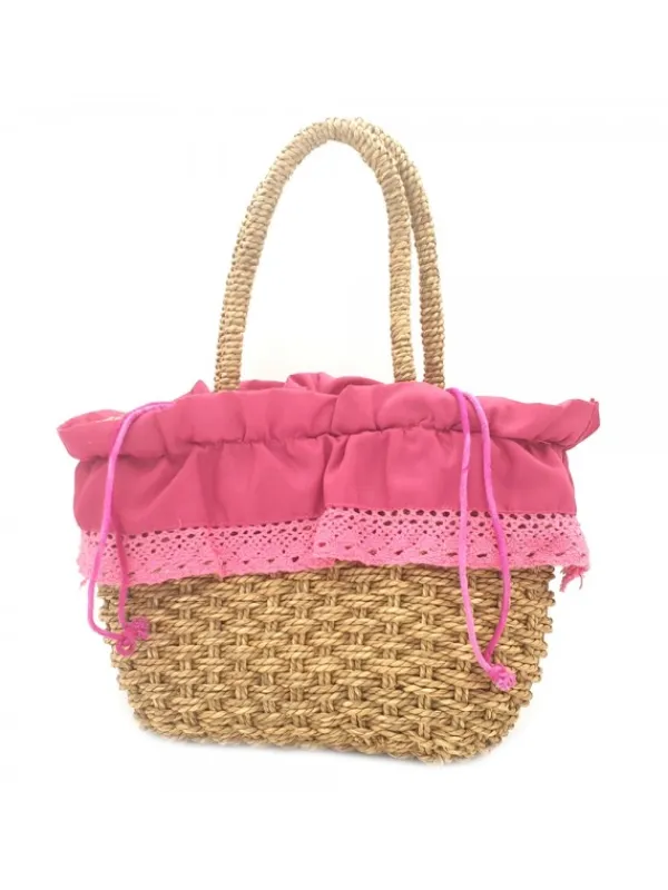Kiara Shoes BORSA IN PAGLIA COLORE Fuxia Best