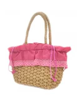 Kiara Shoes BORSA IN PAGLIA COLORE Fuxia Best