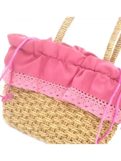Kiara Shoes BORSA IN PAGLIA COLORE Fuxia Best