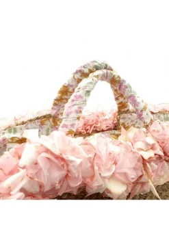 Kiara Shoes BORSA IN VIMINI CON BORDO A... Rosa New