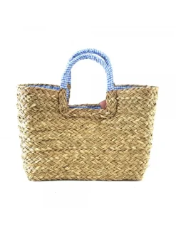 Kiara Shoes BORSA IN VIMINI INTRECCIATA... Turchese Outlet