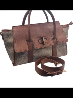 Kiara Shoes Borsa marrone con manici in... Discount