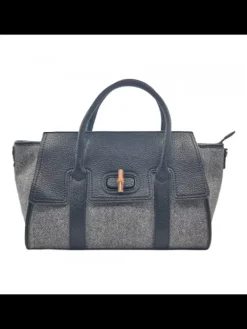 Kiara Shoes Borsa nera con manici in... Sale