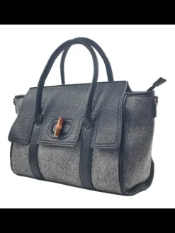Kiara Shoes Borsa nera con manici in... Sale