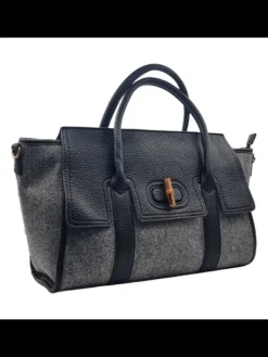 Kiara Shoes Borsa nera con manici in... Sale