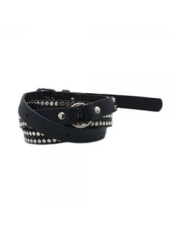 Kiara Shoes CINTURA CON BORCHIE Nero Discount