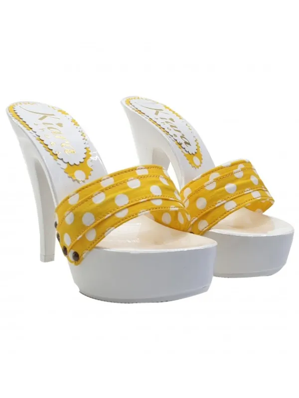 Kiara Shoes MULES BIANCHI CON FASCIA A... Giallo Best