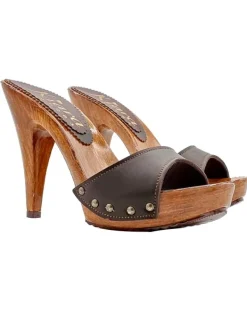 Kiara Shoes MULES MARRONI IN PELLE CON... Marrone Sale