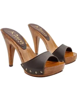 Kiara Shoes MULES MARRONI IN PELLE CON... Marrone Sale