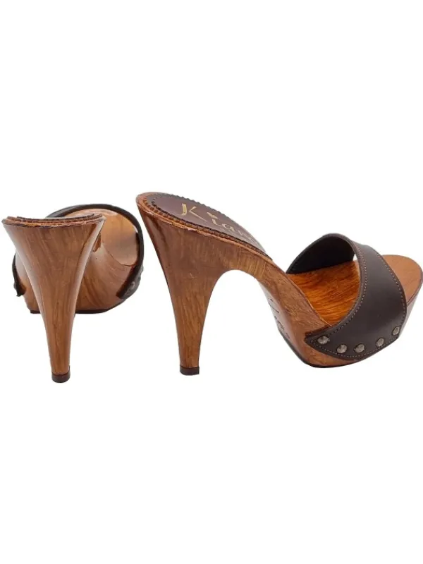 Kiara Shoes MULES MARRONI IN PELLE CON... Marrone Sale