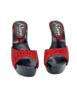 Kiara Shoes MULES NERI CON FASCIA IN... Rosso Hot