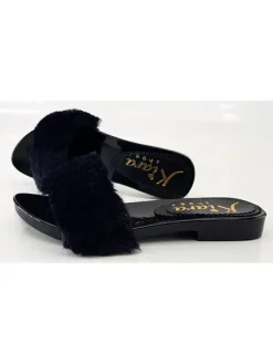 Kiara Shoes PELLICCIA ZOCCOLI Nero Discount