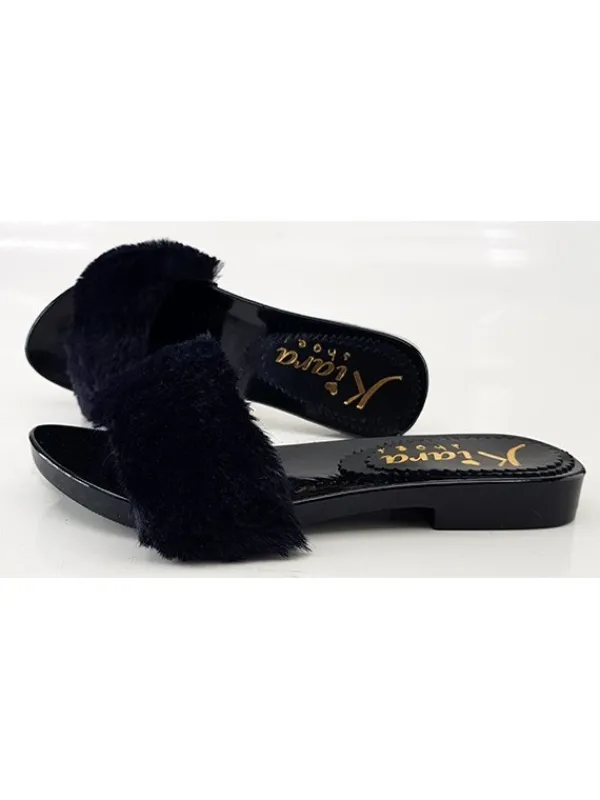 Kiara Shoes PELLICCIA ZOCCOLI Nero Discount