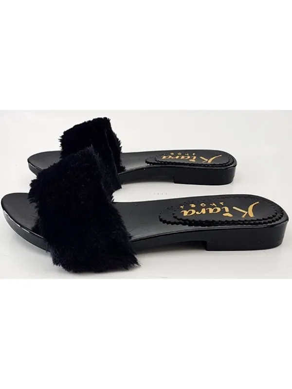 Kiara Shoes PELLICCIA ZOCCOLI Nero Discount