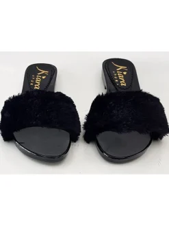 Kiara Shoes PELLICCIA ZOCCOLI Nero Discount