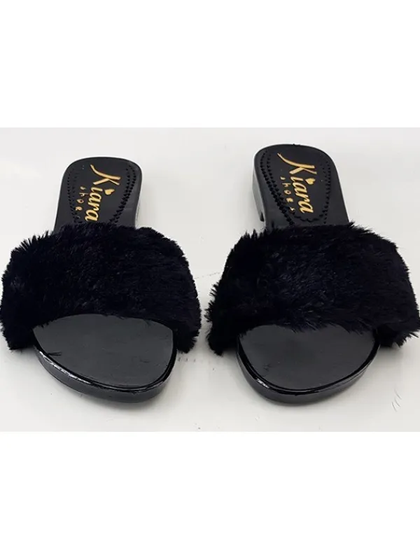 Kiara Shoes PELLICCIA ZOCCOLI Nero Discount