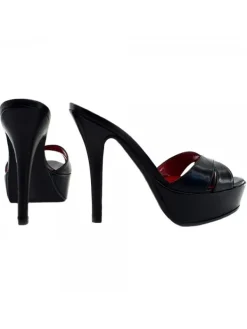 Kiara Shoes SABOT IN VERA PELLE NERA... Nero Online