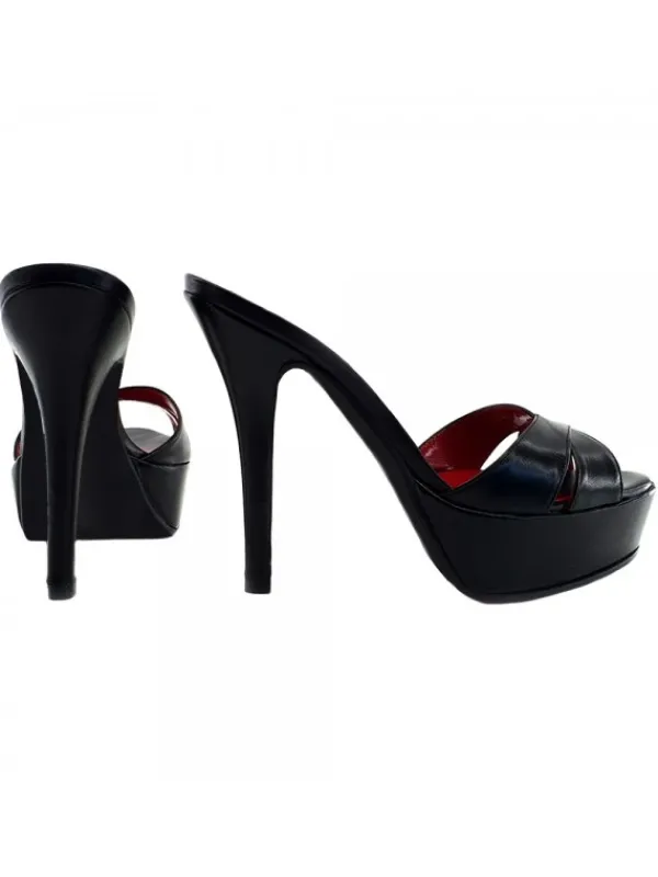 Kiara Shoes SABOT IN VERA PELLE NERA... Nero Online
