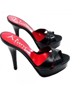 Kiara Shoes SABOT IN VERA PELLE NERA... Nero Online
