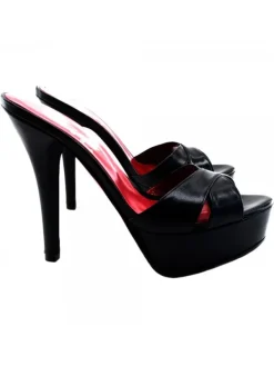 Kiara Shoes SABOT IN VERA PELLE NERA... Nero Online