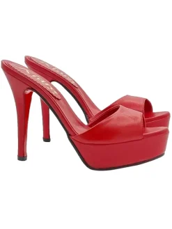 Kiara Shoes SABOT IN VERA PELLE ... Rosso Sale