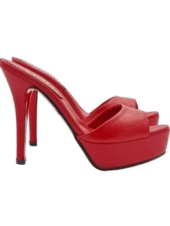 Kiara Shoes SABOT IN VERA PELLE ... Rosso Sale