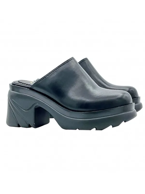 Kiara Shoes SABOT NERI CON TACCO 8 CM Nero