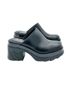 Kiara Shoes SABOT NERI CON TACCO 8 CM Nero
