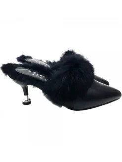 Kiara Shoes SABOT CON PELLICCIOTTO Nero Clearance