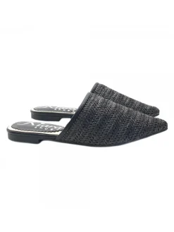Kiara Shoes SABOT IN RAFIA Nero Outlet