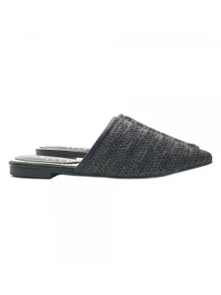 Kiara Shoes SABOT IN RAFIA Nero Outlet
