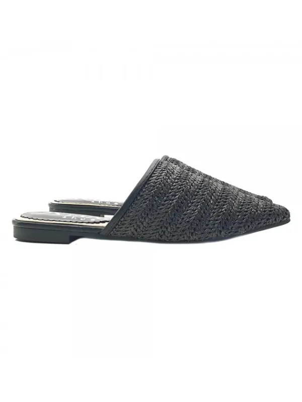 Kiara Shoes SABOT IN RAFIA Nero Outlet