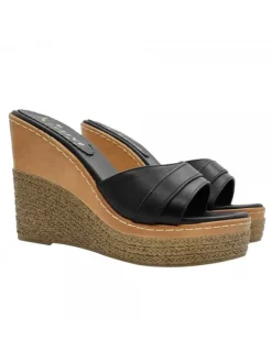 Kiara Shoes SANDALI A ZEPPA NERI IN... Nero New