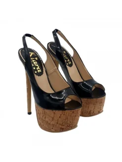 Kiara Shoes SANDALI ALTI IN SUGHERO... Nero