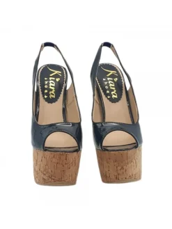 Kiara Shoes SANDALI ALTI IN SUGHERO... Nero