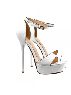 Kiara Shoes SANDALI ALTI IN VERNICE... BIANCO Outlet