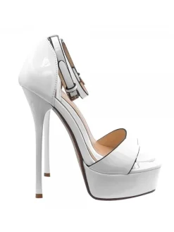 Kiara Shoes SANDALI ALTI IN VERNICE... BIANCO Outlet