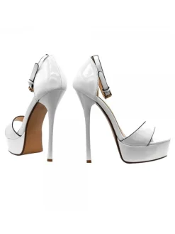 Kiara Shoes SANDALI ALTI IN VERNICE... BIANCO Outlet