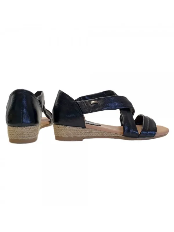 Kiara Shoes SANDALI BASSI NERI CON... Nero