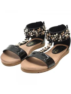 Kiara Shoes SANDALI BASSI NERI CON... Nero Discount
