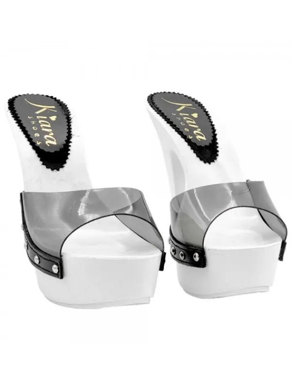 Kiara Shoes SANDALI BIANCHI CON FASCIA... Nero New