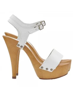 Kiara Shoes SANDALI BIANCHI IN PELLE... BIANCO Outlet
