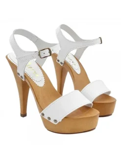 Kiara Shoes SANDALI BIANCHI IN PELLE... BIANCO Outlet