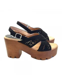 Kiara Shoes SANDALI COMODI TACCO 9 CM -... Nero Sale
