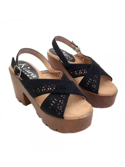 Kiara Shoes SANDALI COMODI TACCO 9 CM -... Nero Sale