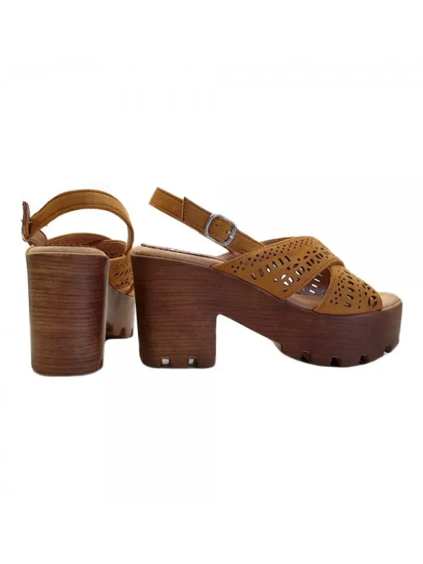Kiara Shoes SANDALI DA DONNA MARRONI... Cammello Discount