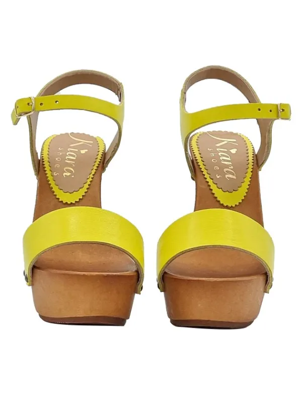 Kiara Shoes SANDALI GIALLI IN PELLE CON... Giallo Discount