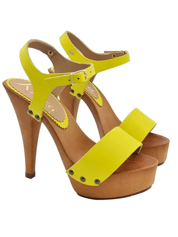 Kiara Shoes SANDALI GIALLI IN PELLE CON... Giallo Discount