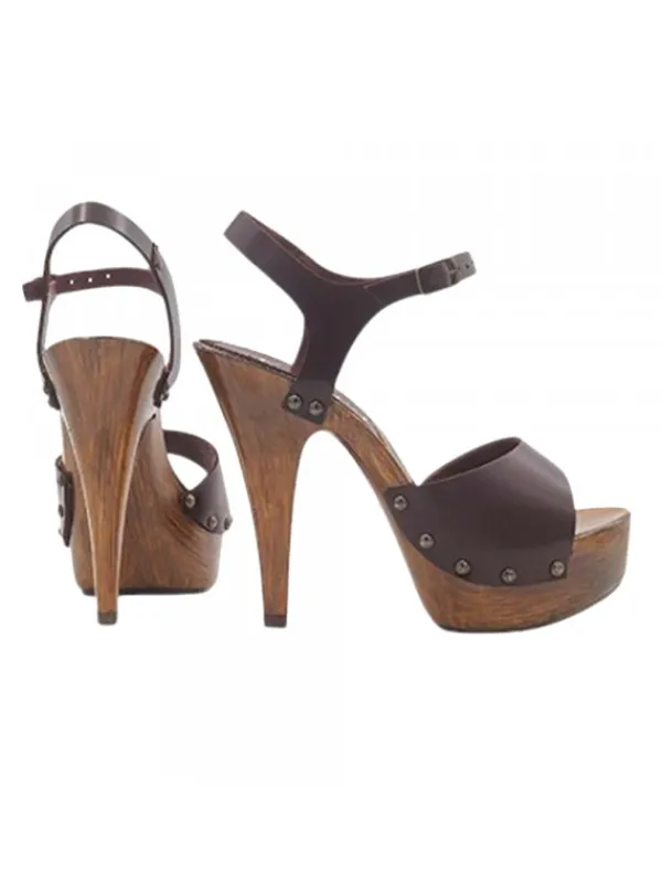 Kiara Shoes SANDALI MARRONI CON... Marrone New