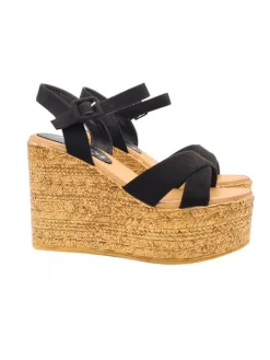 Kiara Shoes SANDALI NERI A ZEPPA IN... Nero Best